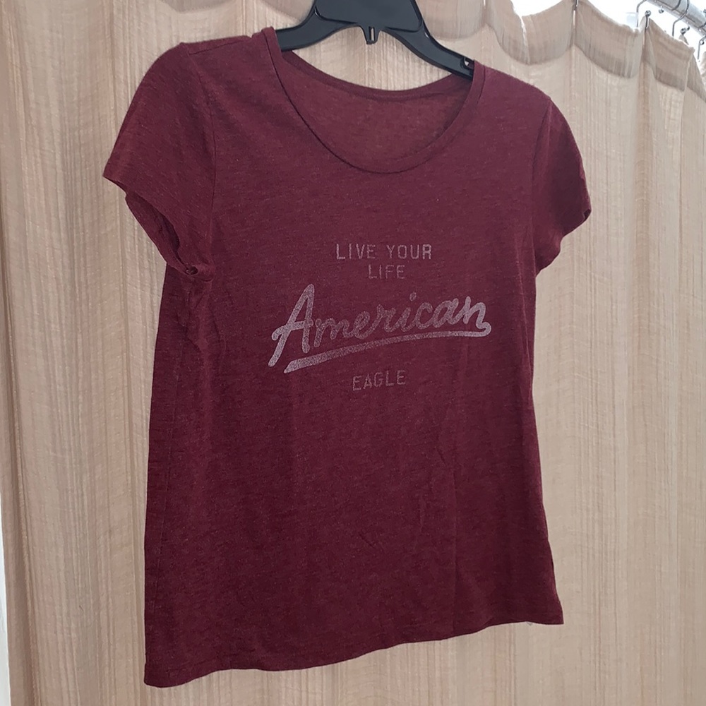 Burgundy American Eagle shirt